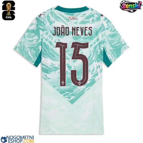 Ženski Nogometni dresi Portugalska Joao Neves #15 Gostujoči SP 2026 Kratek Rokav